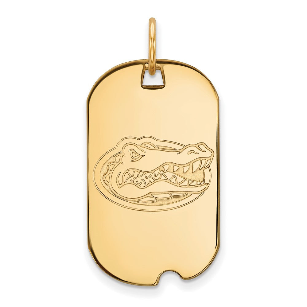 14K Yellow Gold Logoart University Of Florida Gator Small Dog Tag Pendant
