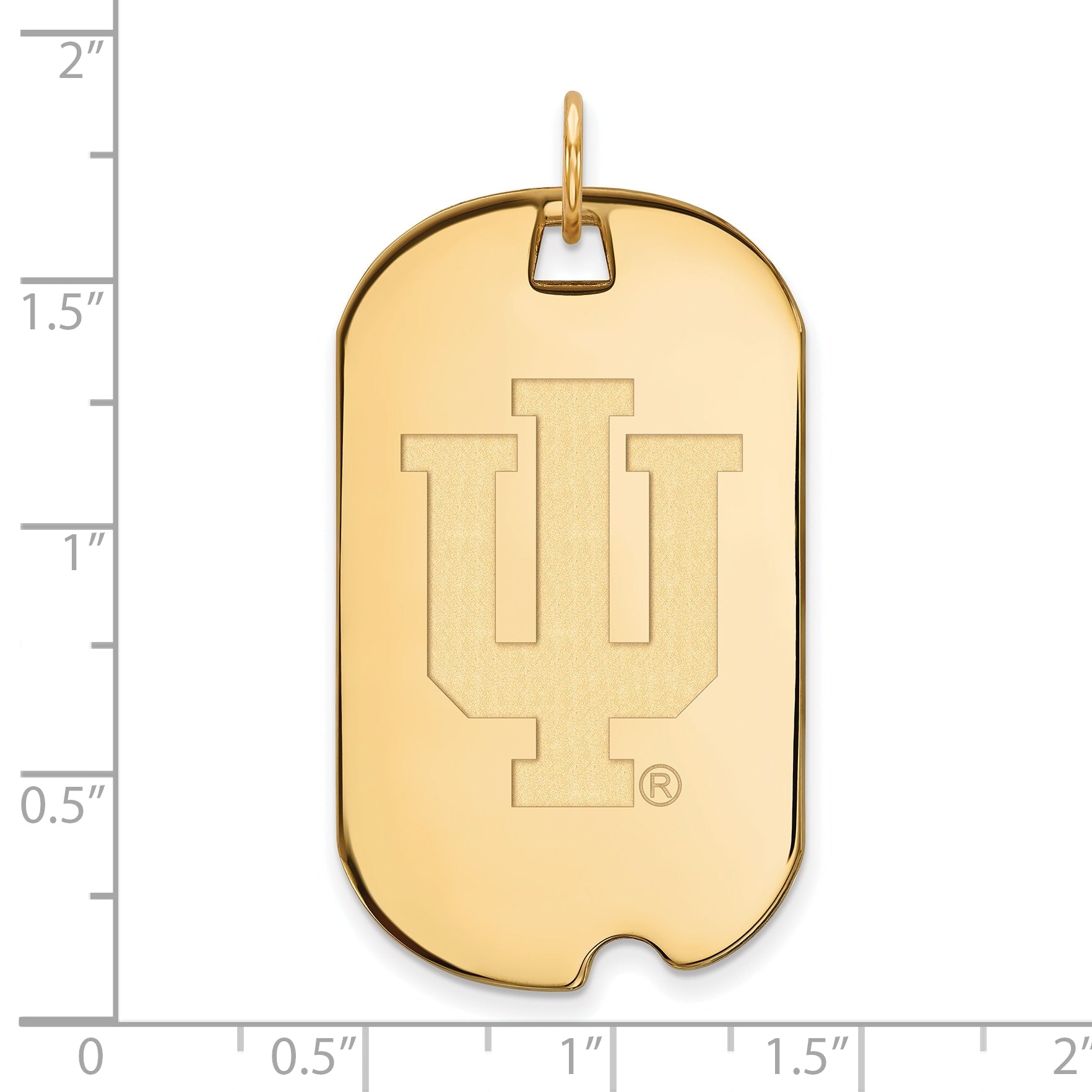 14K Yellow Gold Logoart Indiana University I U Large Dog Tag Pendant
