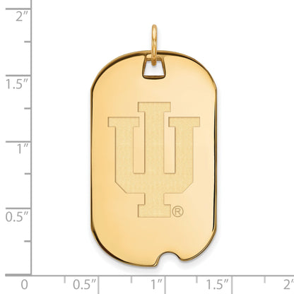 14K Yellow Gold Logoart Indiana University I U Large Dog Tag Pendant