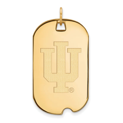 14K Yellow Gold Logoart Indiana University I U Large Dog Tag Pendant