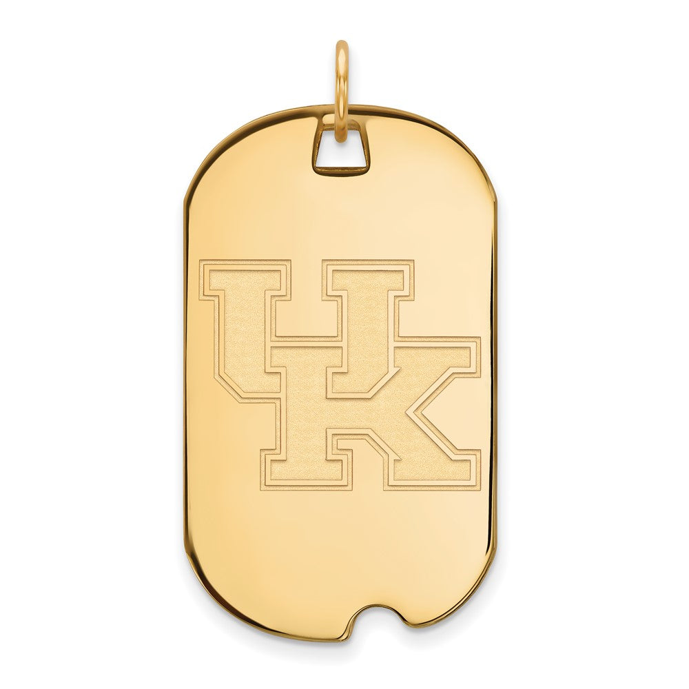 14K Yellow Gold Logoart University Of Kentucky U K Large Dog Tag Pendant