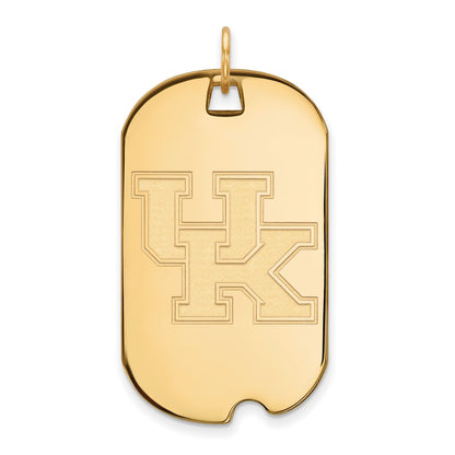 14K Yellow Gold Logoart University Of Kentucky U K Large Dog Tag Pendant