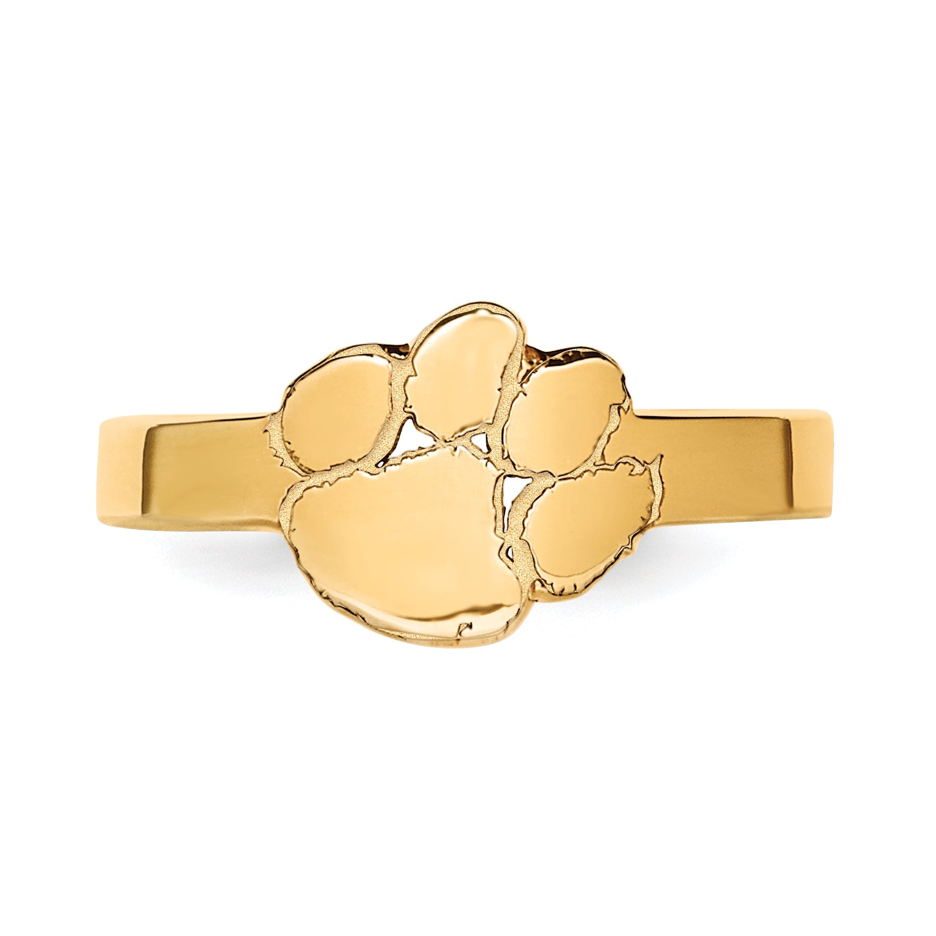 Gold Plated Sterling Silver Logoart Clemson University Tiger Paw Toe Ring