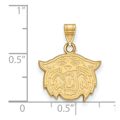 Gold Plated Sterling Silver Logoart Villanova University Wildcat Small Pendant