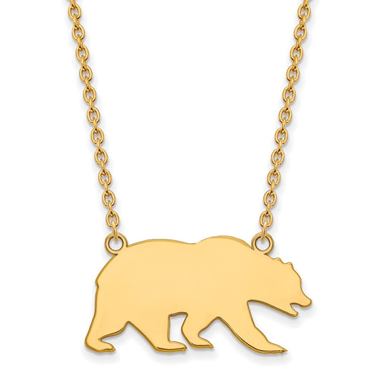 10K Yellow Gold Logoart University Of California Berkeley Bear Large Pendant 18 Inch Necklace