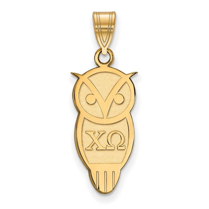 Gold Plated Sterling Silver Logoart Chi Omega Sorority Symbol Medium Pendant