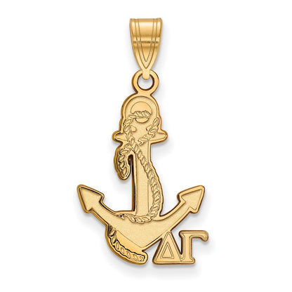 Gold Plated Sterling Silver Logoart Delta Gamma Sorority Symbol Medium Pendant