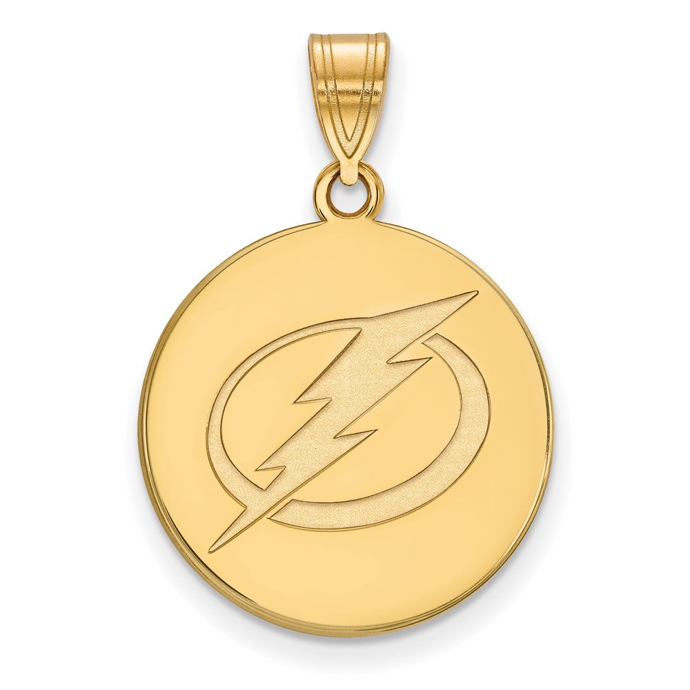 10K Yellow Gold Nhl Logoart Tampa Bay Lightning Large Disc Pendant