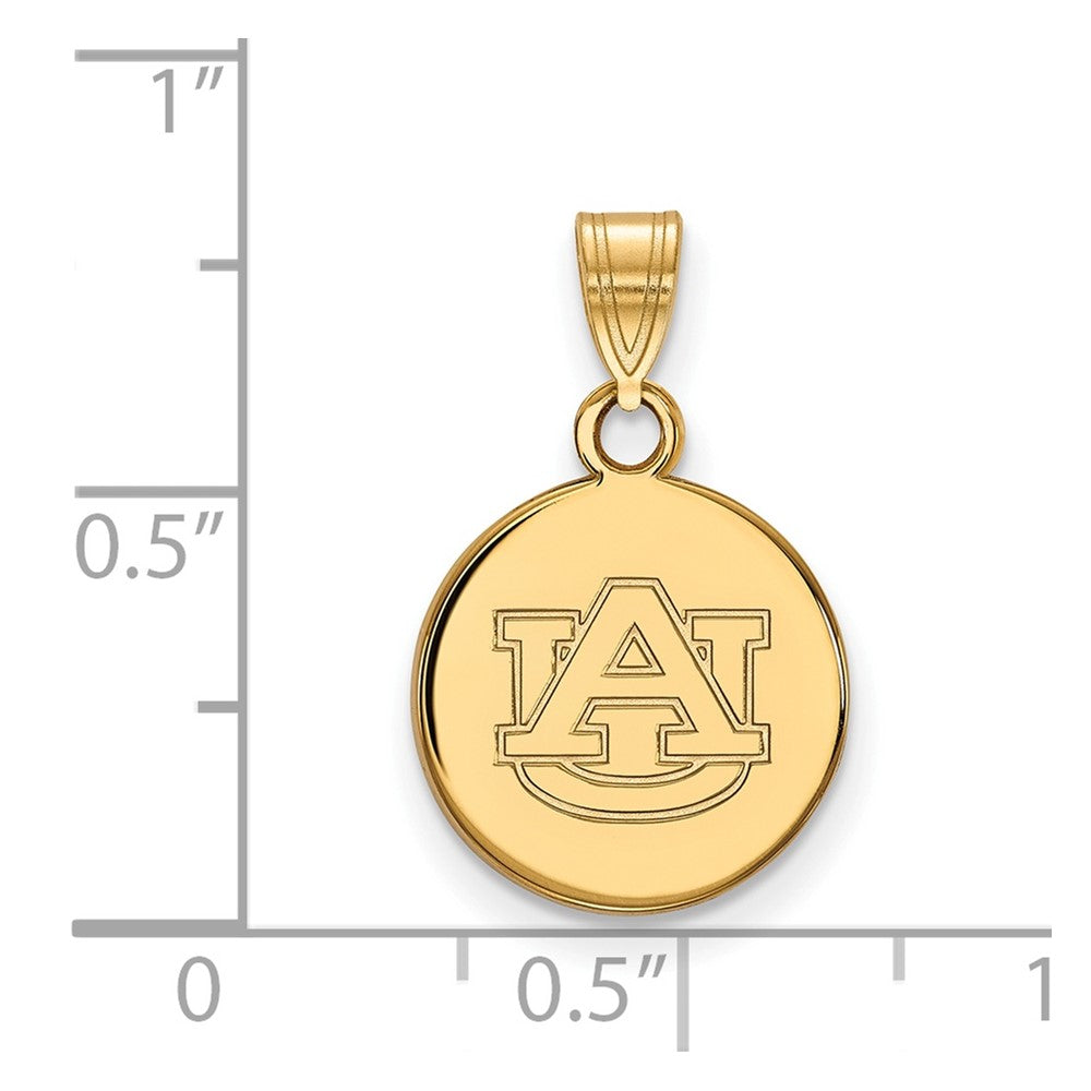 14K Yellow Gold Logoart Auburn University Small Disc Pendant