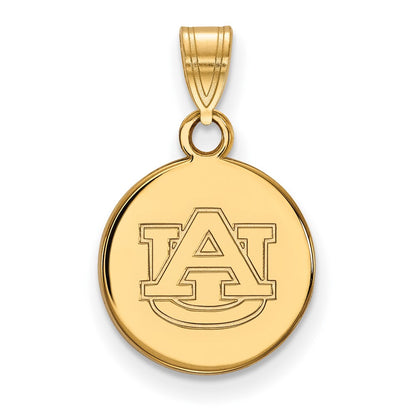 14K Yellow Gold Logoart Auburn University Small Disc Pendant