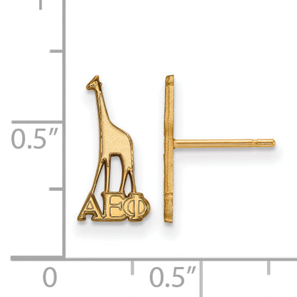 Gold Plated Sterling Silver Logoart Alpha Epsilon Phi Sorority Symbol Extra Small Post Earrings