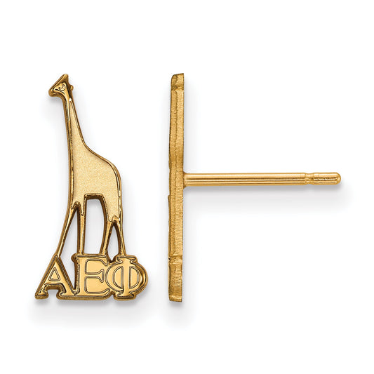 Gold Plated Sterling Silver Logoart Alpha Epsilon Phi Sorority Symbol Extra Small Post Earrings