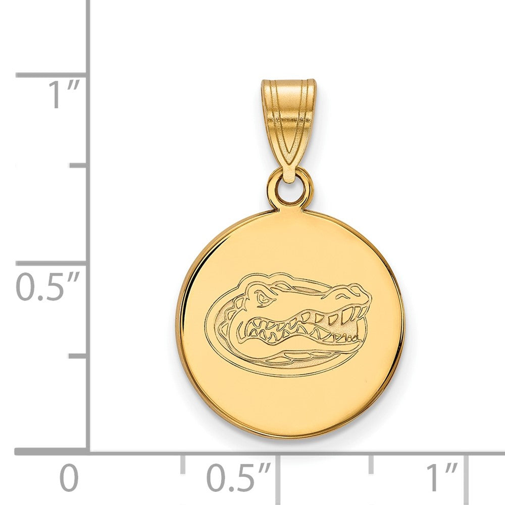 14K Yellow Gold Logoart University Of Florida Gator Medium Disc Pendant