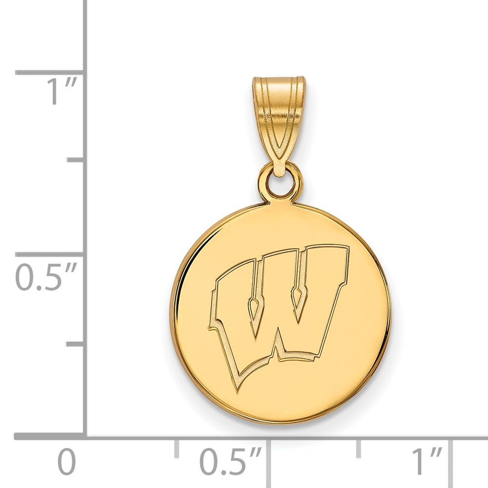14K Yellow Gold Logoart University Of Wisconsin Letter W Medium Disc ...