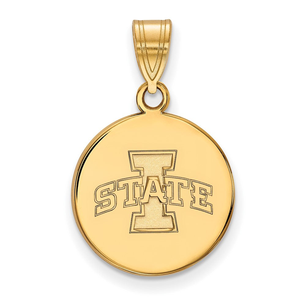 10K Yellow Gold Logoart Iowa State University Medium Disc Pendant