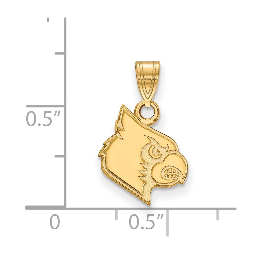 14K Yellow Gold Logoart University Of Louisville Cardinal Small Pendant
