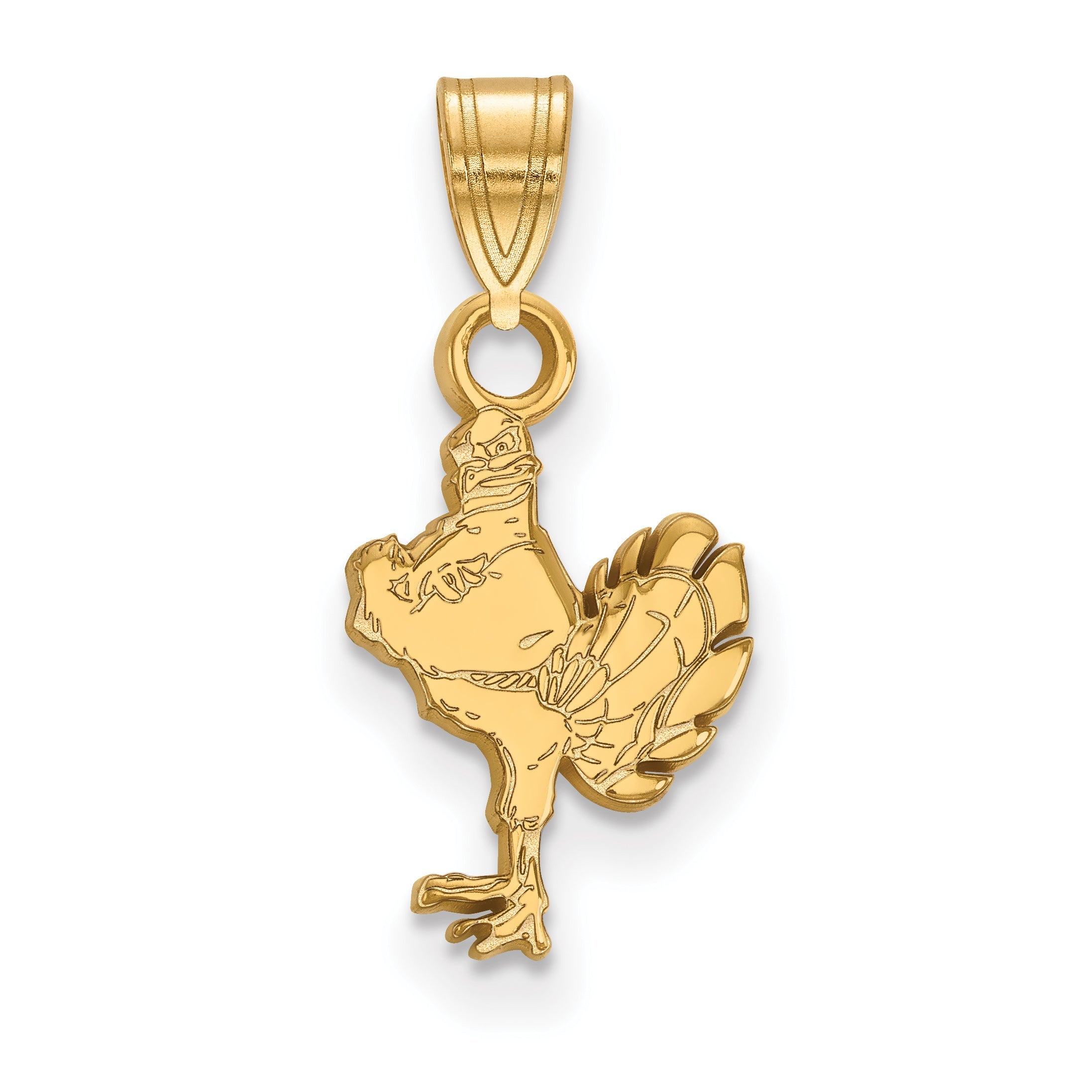 14K Yellow Gold Logoart Virginia Tech Hokiebird Small Pendant
