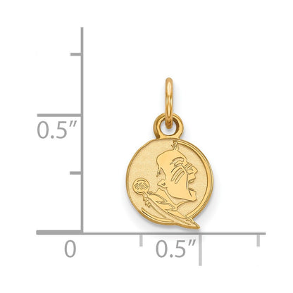 Gold Plated Sterling Silver Logoart Florida State University Seminole Extra Small Pendant
