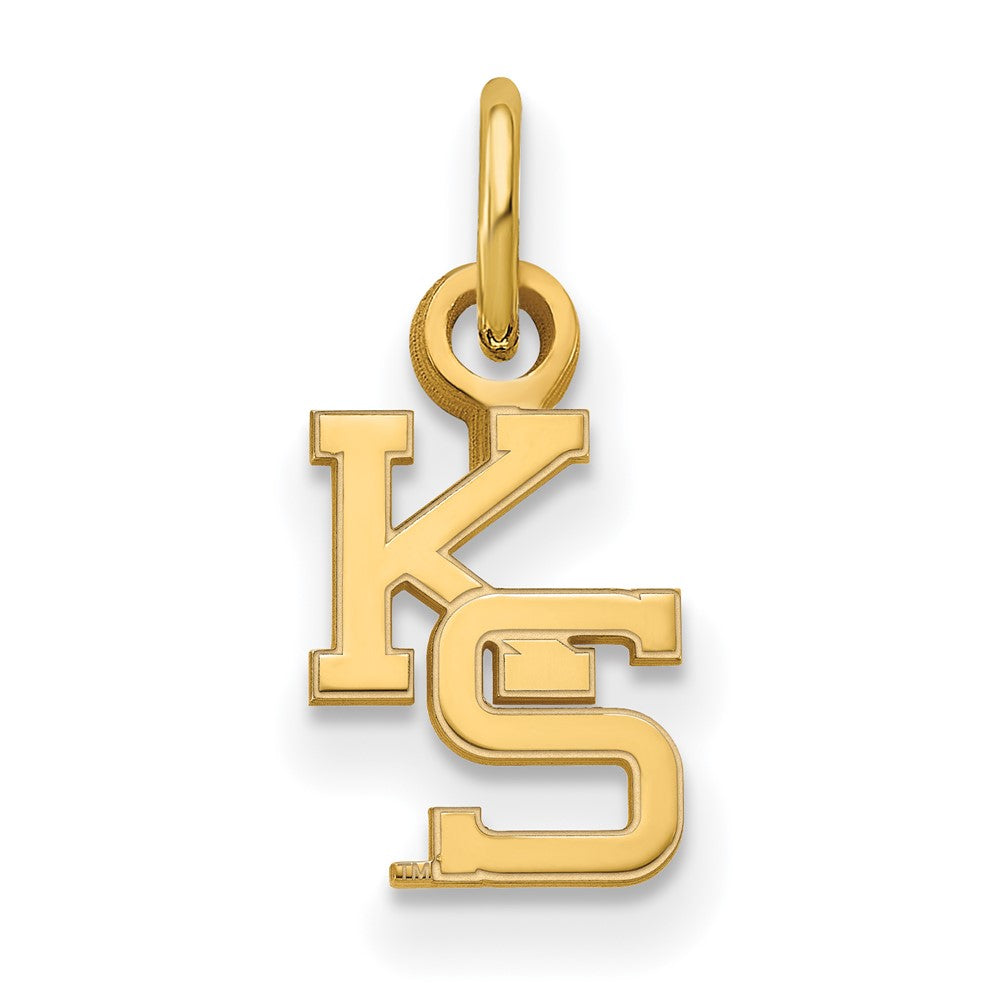 14K Yellow Gold Logoart Kansas State University K S Extra Small Pendant