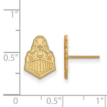 14K Yellow Gold Logoart Purdue University Boilermakers Train Logo Small Post Earrings