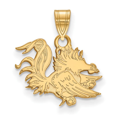 14K Yellow Gold Logoart University Of South Carolina Gamecock Small Pendant