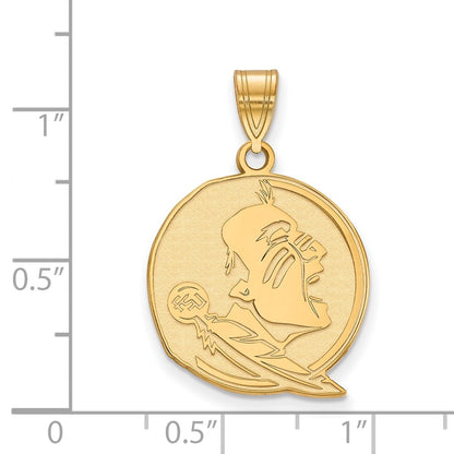 14K Yellow Gold Logoart Florida State University Seminole Large Pendant