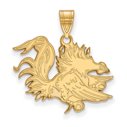 14K Yellow Gold Logoart University Of South Carolina Gamecock Large Pendant