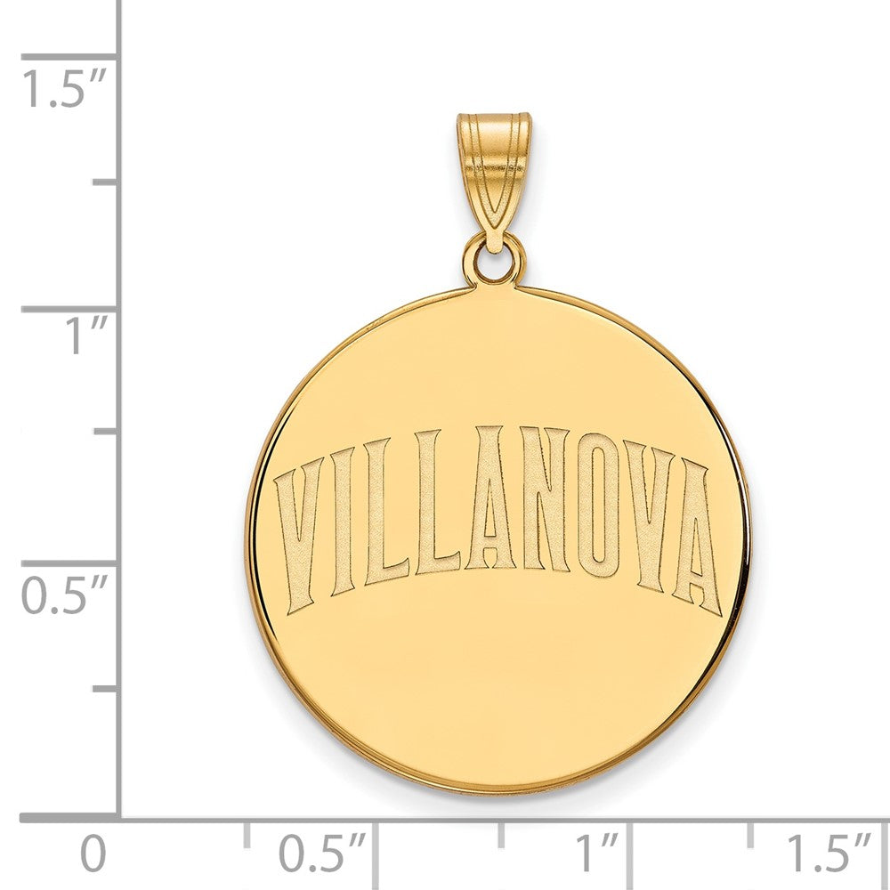 Gold Plated Sterling Silver Logoart Villanova University Extra Large Disc Pendant
