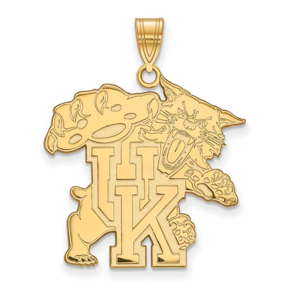 14K Yellow Gold Logoart University Of Kentucky U K Wildcat Extra Large Pendant