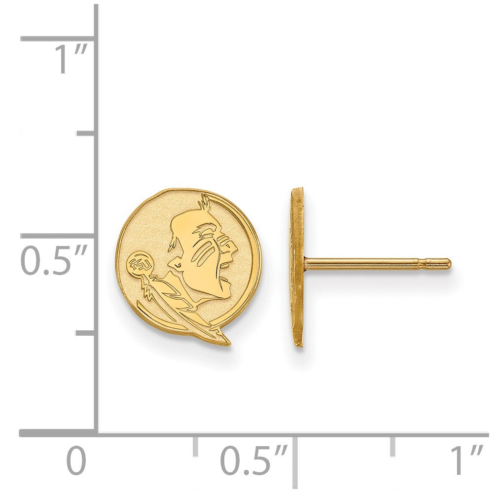 Gold Plated Sterling Silver Logoart Florida State University Seminole Extra Small Post Earrings
