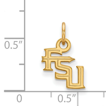 14K Yellow Gold Logoart Florida State University F S U Extra Small Pendant