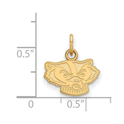14K Yellow Gold Logoart University Of Wisconsin Badger Extra Small Pendant