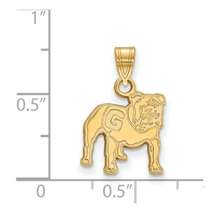 14K Yellow Gold Logoart University Of Georgia Bulldog Small Pendant