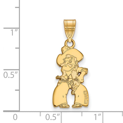 14K Yellow Gold Logoart Oklahoma State University Cowboy Large Pendant