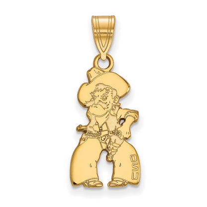14K Yellow Gold Logoart Oklahoma State University Cowboy Large Pendant