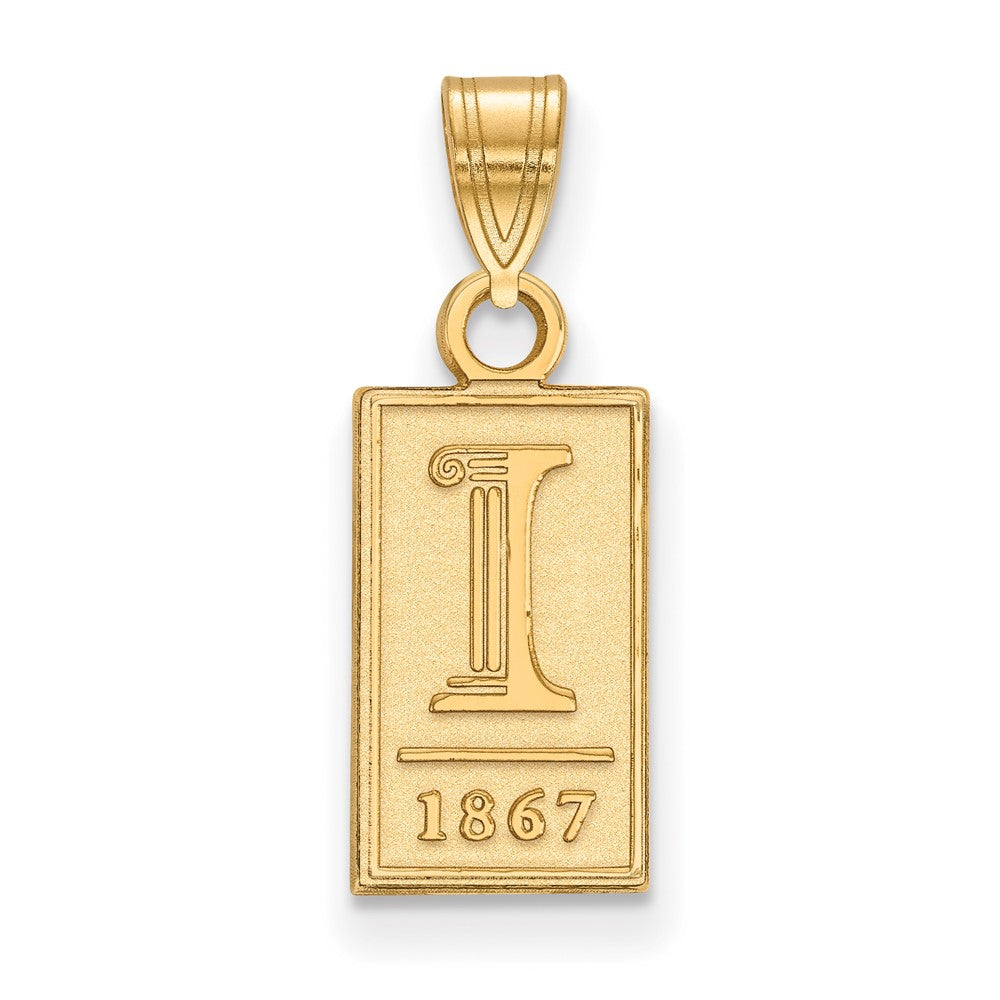 14K Yellow Gold Logoart University Of Illinois I 1867 Small Pendant
