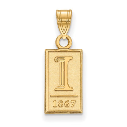 14K Yellow Gold Logoart University Of Illinois I 1867 Small Pendant