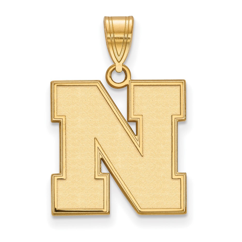 14K Yellow Gold Logoart University Of Nebraska Letter N Medium Pendant