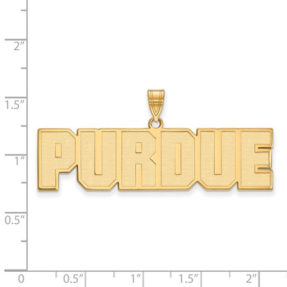 Gold Plated Sterling Silver Logoart Purdue University Block Type Large Pendant