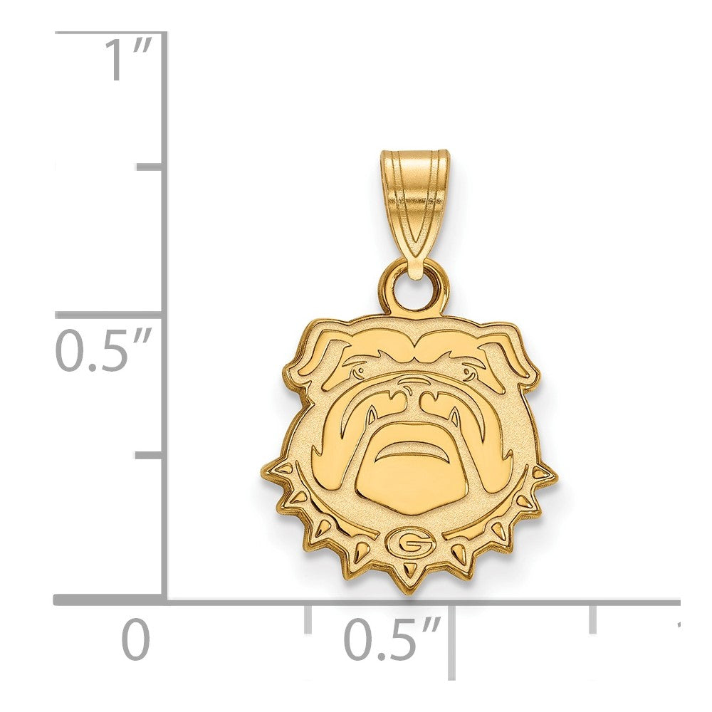 14K Yellow Gold Logoart University Of Georgia Bulldog Small Pendant