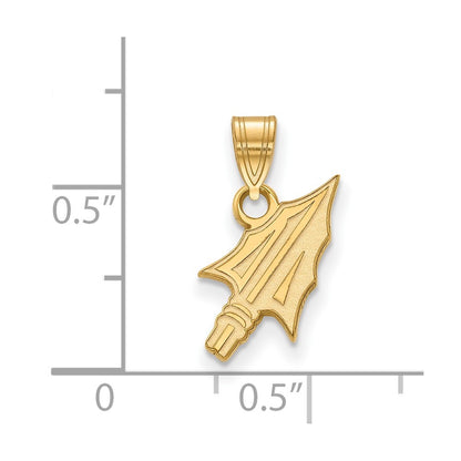 Gold Plated Sterling Silver Logoart Florida State University Arrow Small Pendant