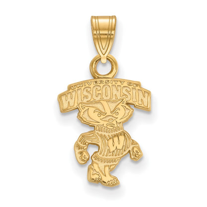 14K Yellow Gold Logoart University Of Wisconsin Small Pendant