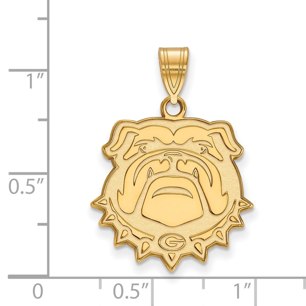14K Yellow Gold Logoart University Of Georgia Bulldog Large Pendant