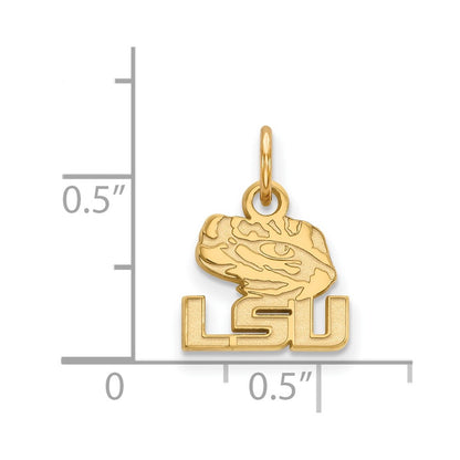 14K Yellow Gold Logoart Louisiana State University L S U Tiger Eye Extra Small Pendant