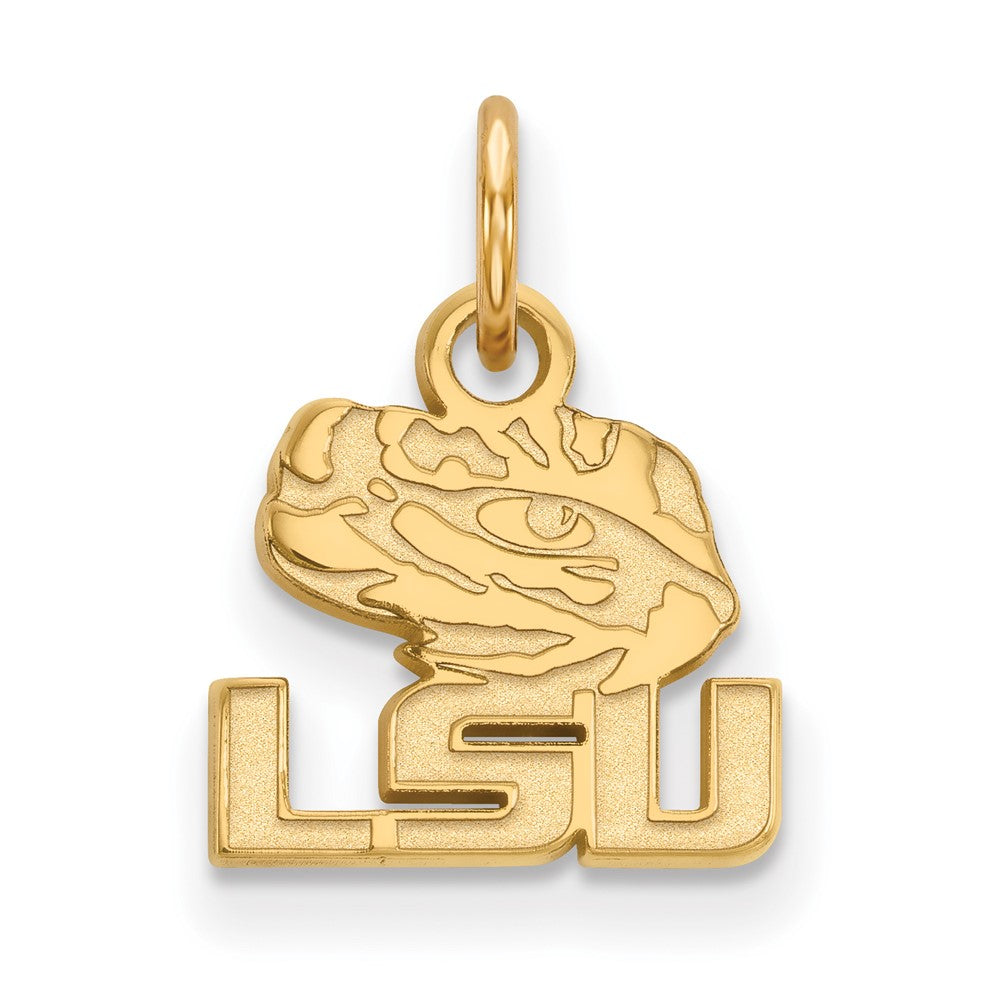 14K Yellow Gold Logoart Louisiana State University L S U Tiger Eye Extra Small Pendant