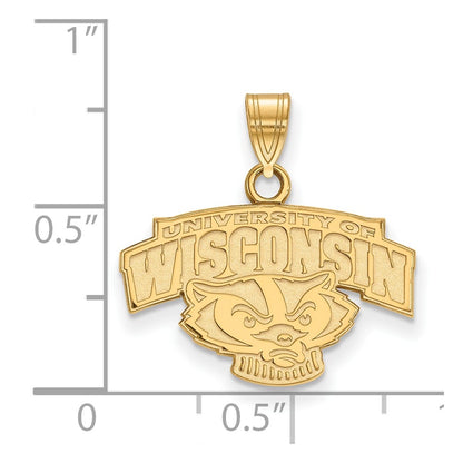 14K Yellow Gold Logoart University Of Wisconsin Small Pendant