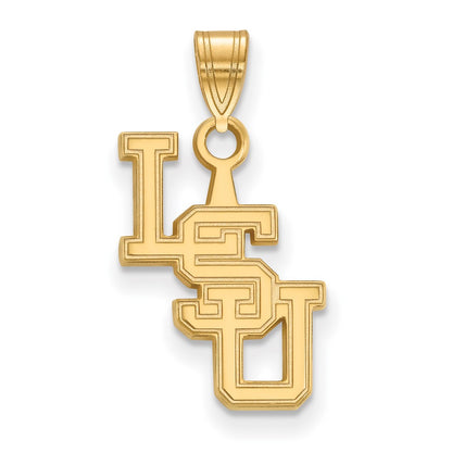 10K Yellow Gold Logoart Louisiana State University L S U Small Pendant