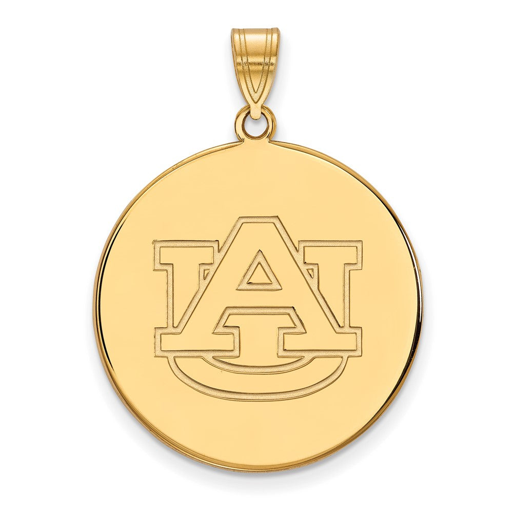 10K Yellow Gold Logoart Auburn University Extra Large Disc Pendant