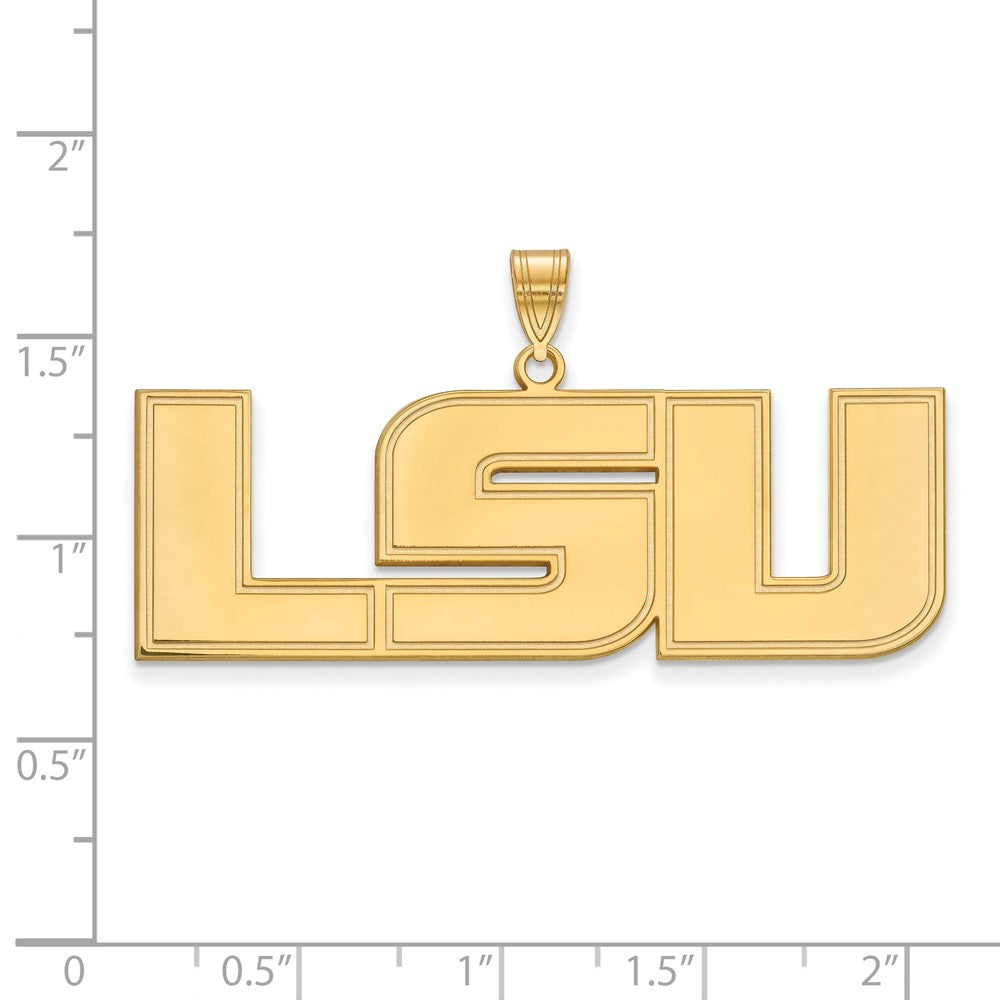 10K Yellow Gold Logoart Louisiana State University L S U Extra Large Pendant