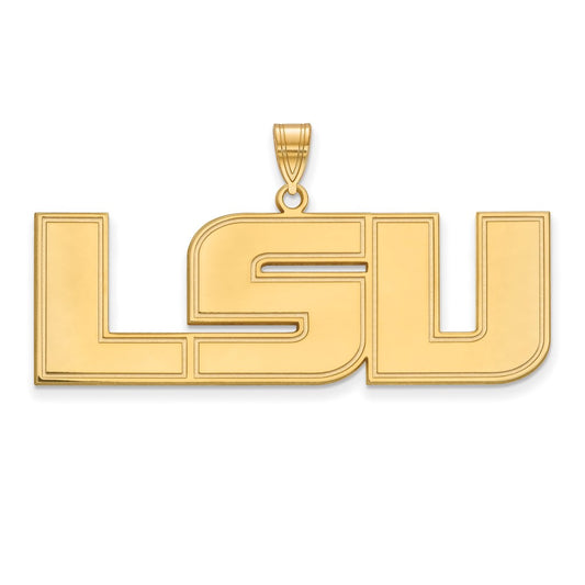 10K Yellow Gold Logoart Louisiana State University L S U Extra Large Pendant
